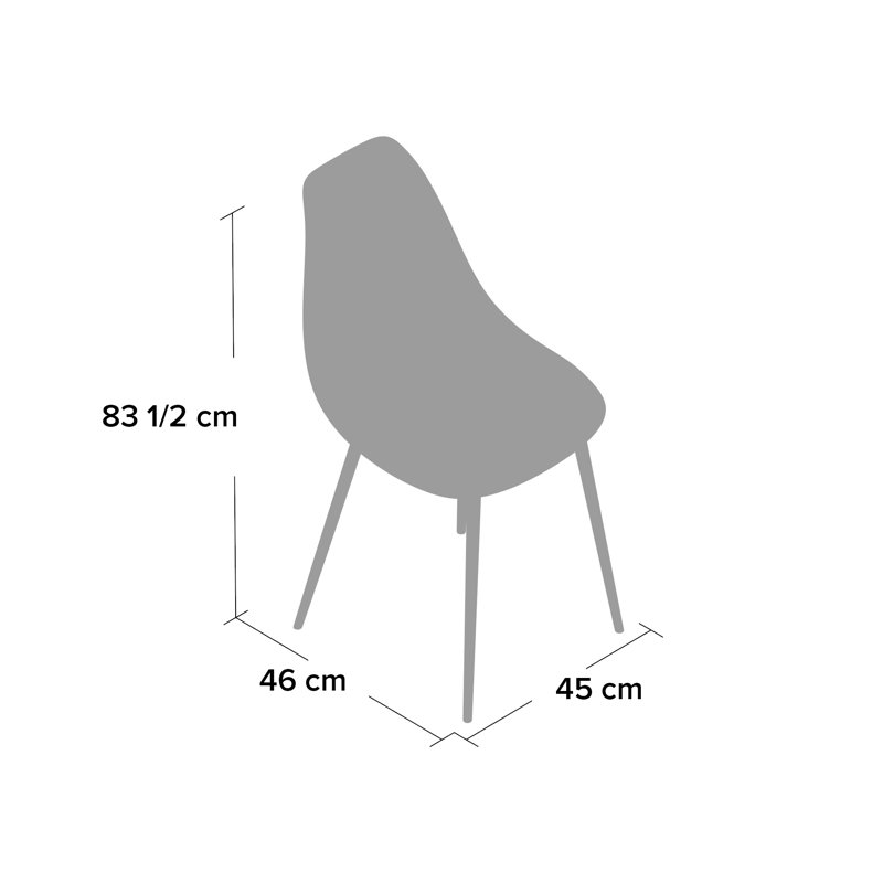 Toothman 45cm H Side Chair, Black