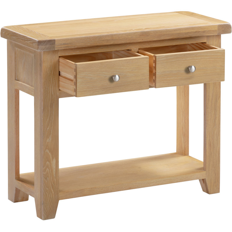 Windsor 85cm Solid Wood Top Console Table, Brown
