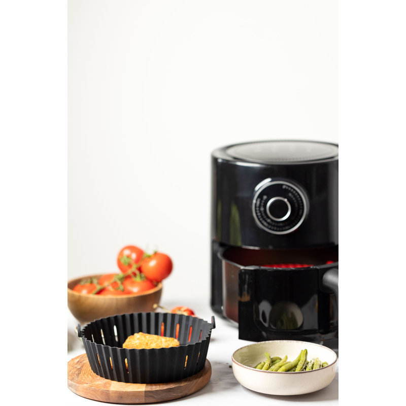 WAFE Round Air Fryer Liner for Tower and Ninja Air Fryer, Orange/Black
