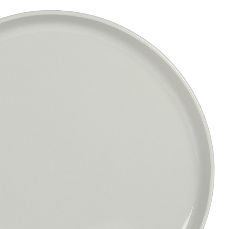 Grey Porcelain 12-Piece Dinnerware Set with Lipped Design