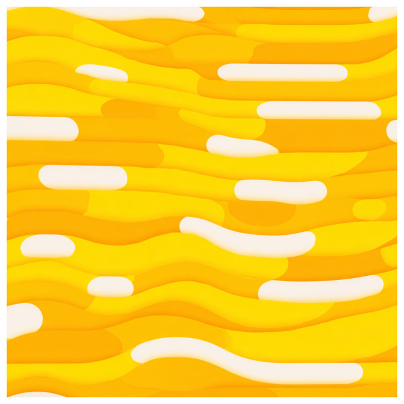 Rideau de douche Yellow Waves, 70in W x 84in H