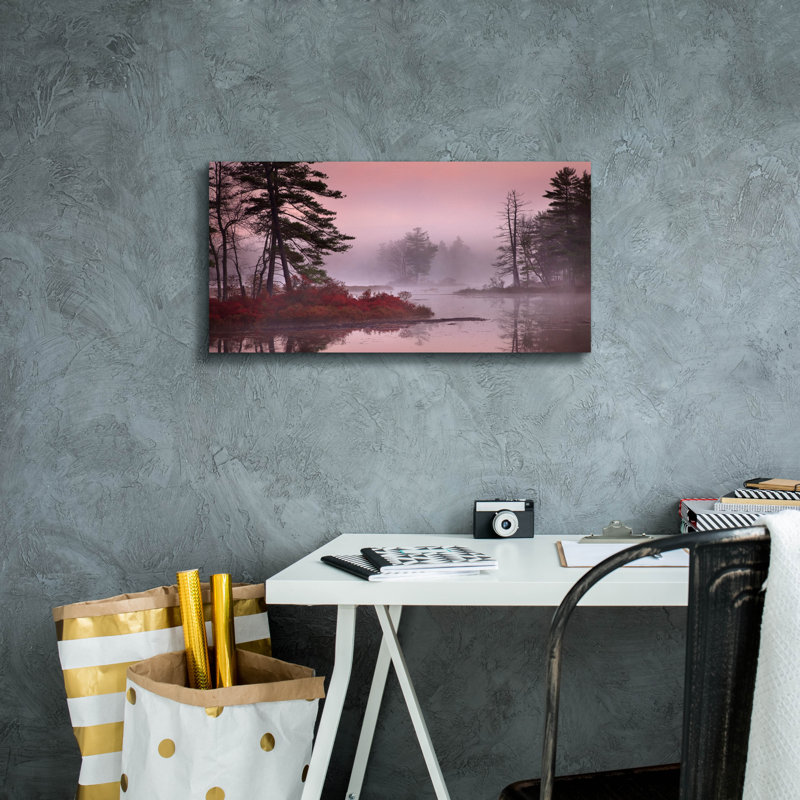 «Pink Fog» par Patrick Zephyr, art mural sur toile, H 12 po x l 24 po x P 0,75 po