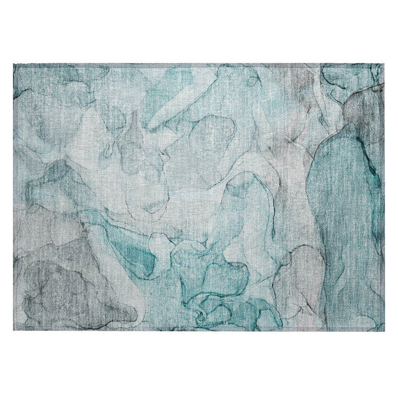 Tapis extérieur lavable antidérapant 2 pi x 3 pi gris et ivoire