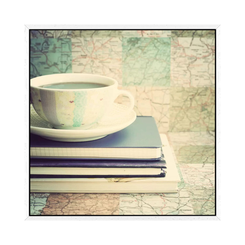 Lets Plan A Trip by Caroline Mint - Print on Canvas, 45.72 cm H x 45.72 cm W, White Framed