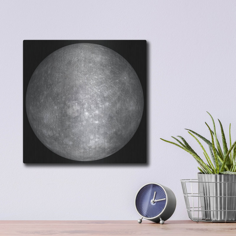 Planète mercure, art mural en métal, H 12 po x l 12 po