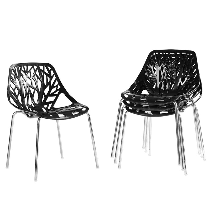 Jaquar 18'' H Stacking Side Chair, Black