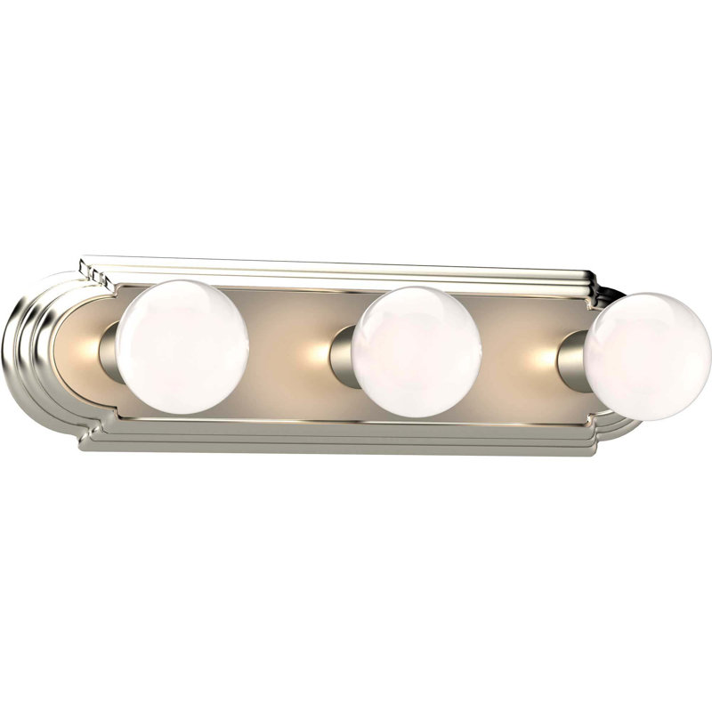 3-Light Indoor 18"W Brushed Nickel Wall Mount Vanity Light Bath Bar, Brushed Nickel