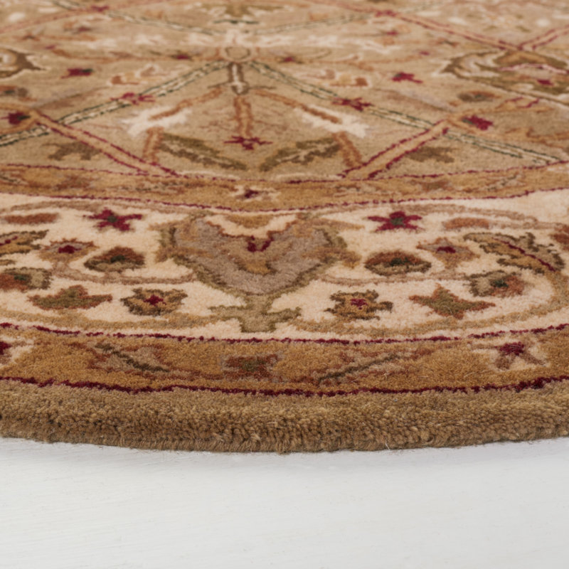Evie Hand Tufted New Zealand Wool Oriental Rug, Round 3'6"