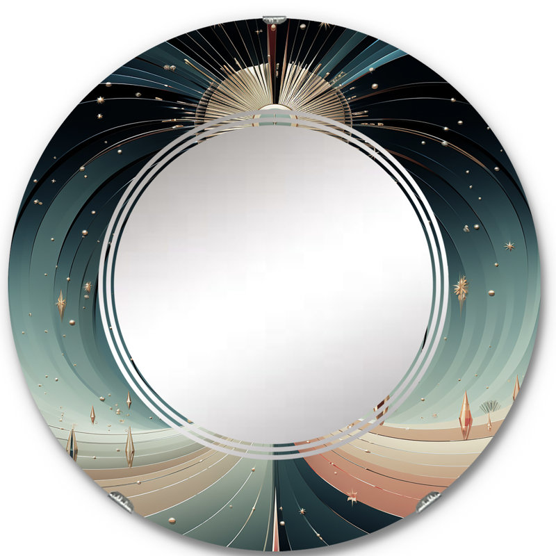 Pergamos - Miroir mural moderne rond, 24 po x 24 po