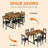 Mid-Century Modern Dining Room Table And Chairs Set For 6, 7 Pieces Kitchen Dining Table With 6 Chairs & Mdf Broad Table For Apartment, Dining Room, Kitchen, Family Party-107574072-107574078-107574079