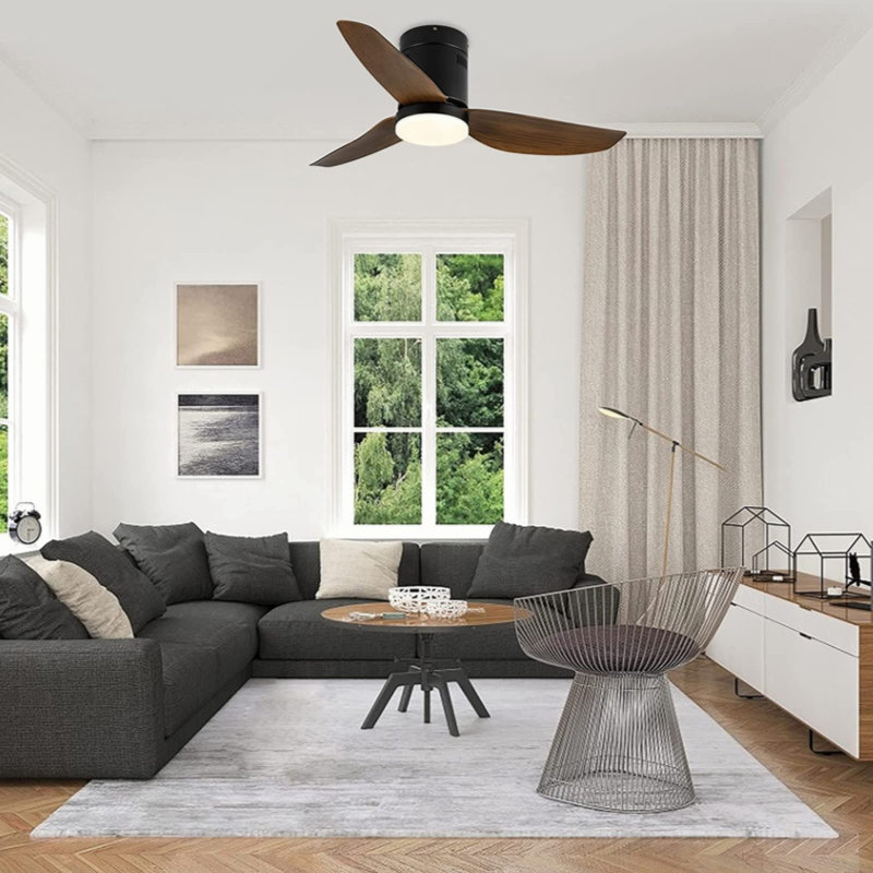 Ventilateur de plafond simple de luxe avec lumière DEL et télécommande, ventilateurs