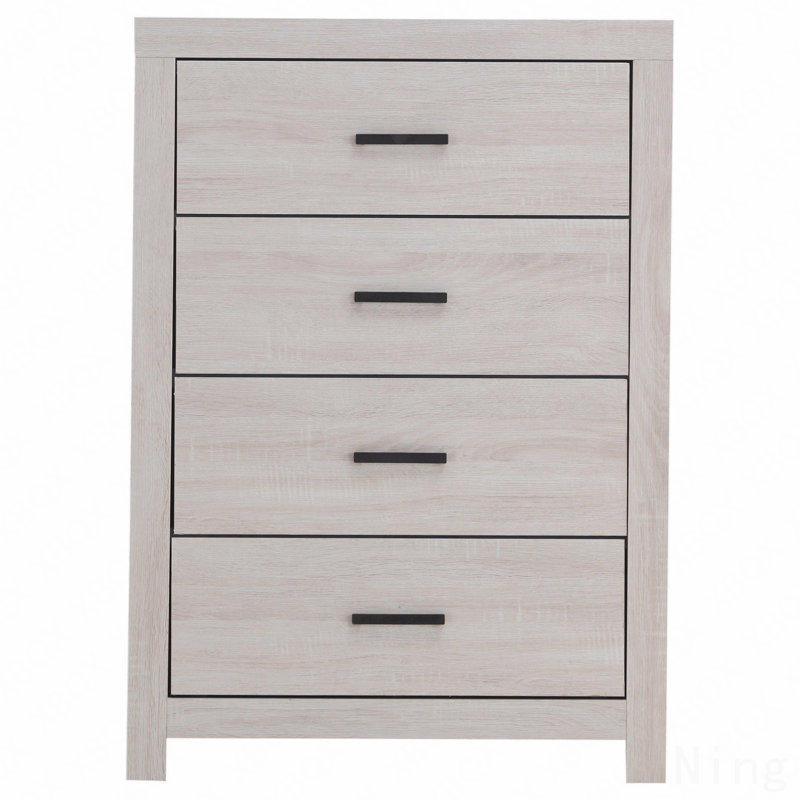 Commode 4 tiroirs, rectangulaire, Blanc