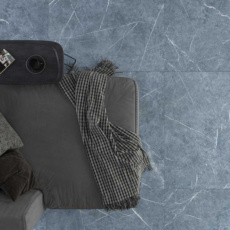Carreau de porcelaine mat pour mur et plancher 12 po x 24 po Opera, Bleu