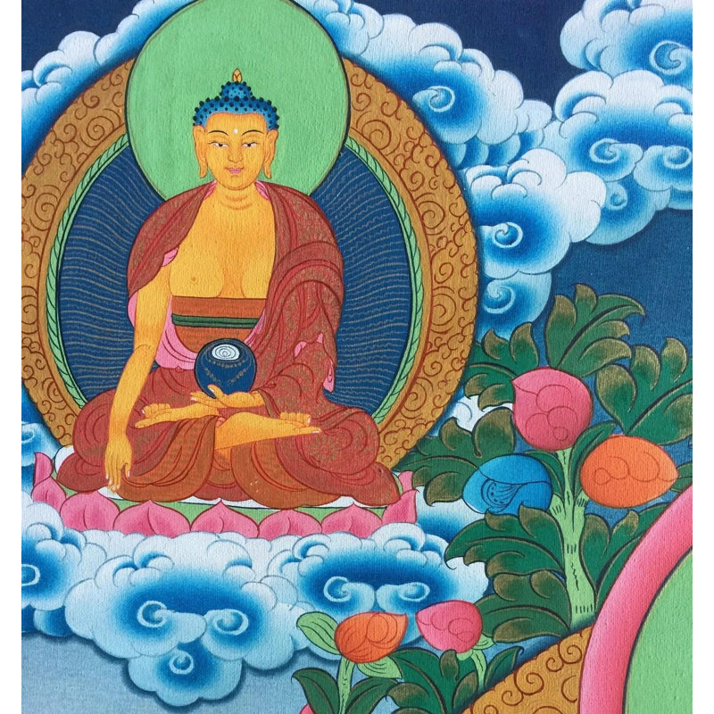 Assise blanche Tara Thangka (Thangka sans brocart)