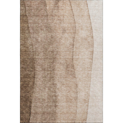 Premium Machine Washable Prisco Brown Rug