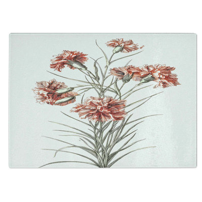 Tempered Glass Six Carnations by Johan Teyler Chopping Board