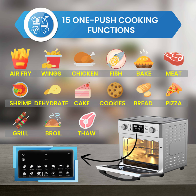 Stainless Steel 5-in-1 Electric Air Fryer and Convection Oven