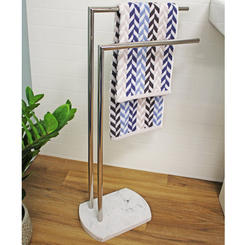 Cvetko 2 Freestanding Towel Stand, White