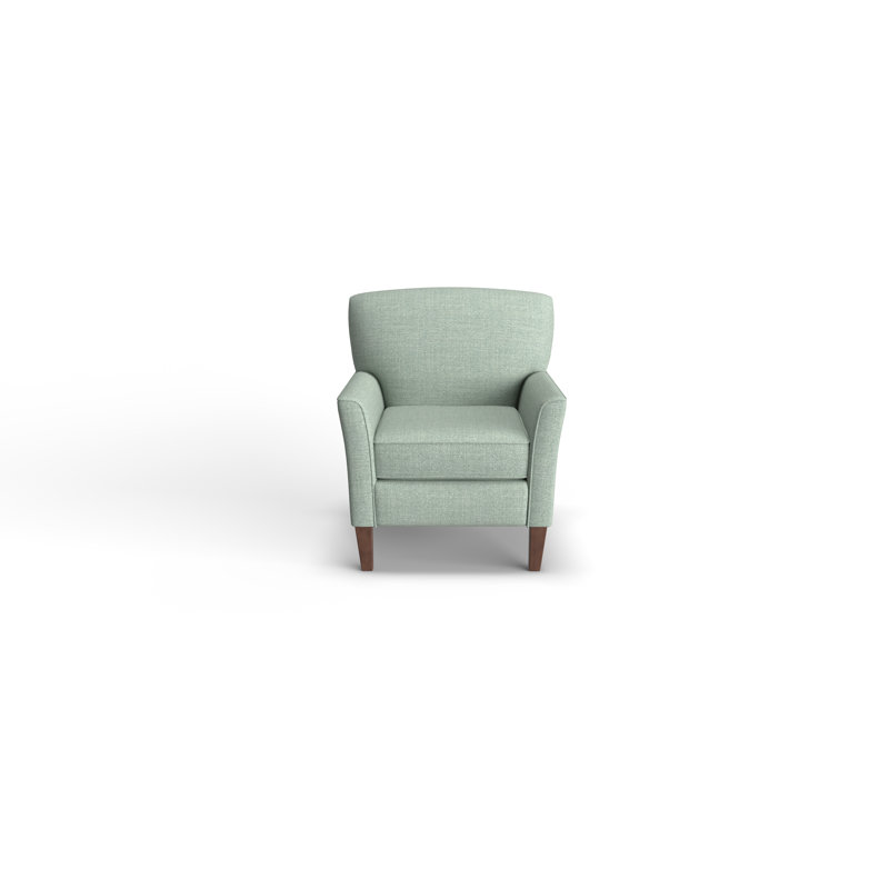 Fauteuil de 33 po de large Shirleyann, Noyer foncé, Mélange de polyester bleu