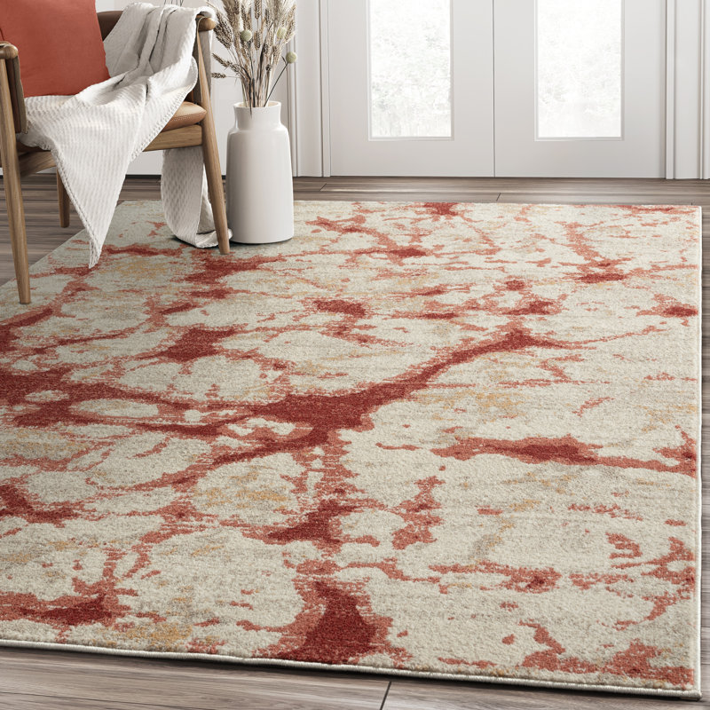 Tapis contemporain rouge rouille / beige Abani Rugs Nedyalka SED180A, Rectangle 7 pi 9 po x 10 pi 2 po