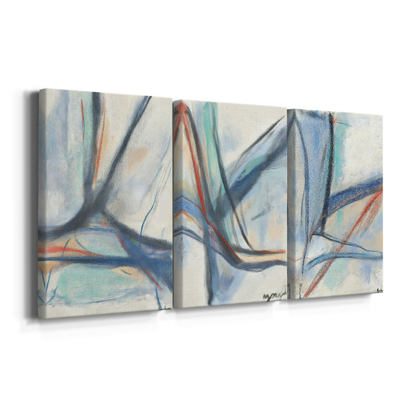 ABSTRACT Series DCCLIV - Toile tendue sur mesure - 3 pièces, H 60 po x l 120 po