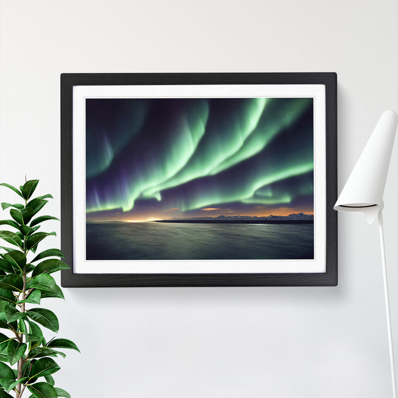 Adventurous Aurora Borealis - Single Picture Frame Print, Black Framed, 46cm H x 64cm W x 2cm D