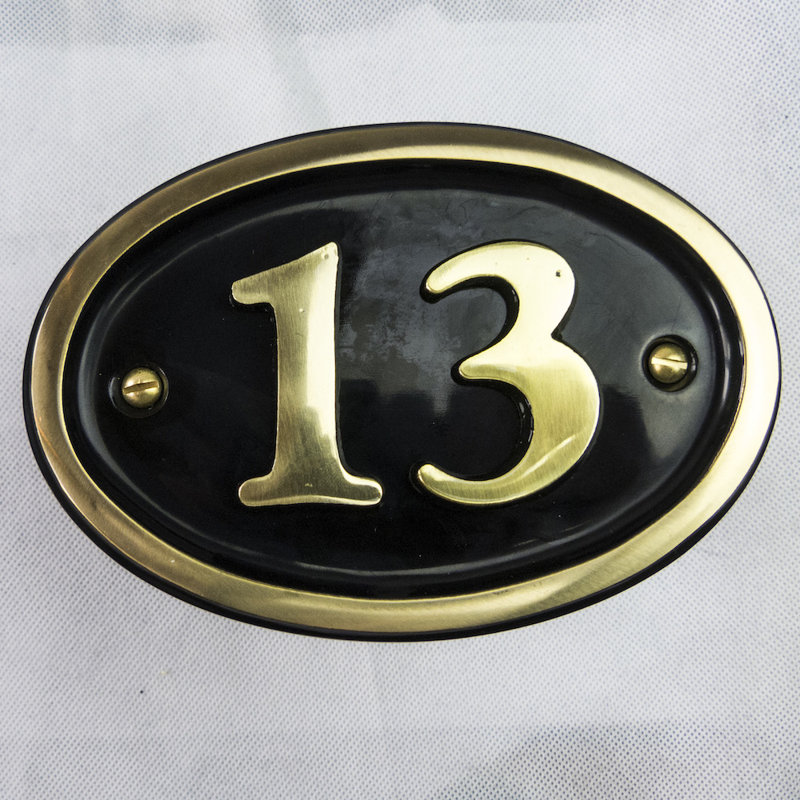 Tyrinia 10cm H Reflective Aluminum House Number, 13