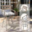 Patio Swivel Aluminum Bar Stools With Sunbrella Cushion-1458308819