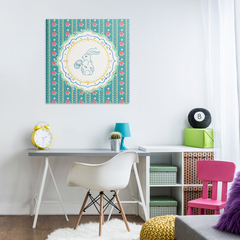 Toile de fleur avec motif de rayures de lapin, design par Angela Steahling, H 30 po x l 30 po