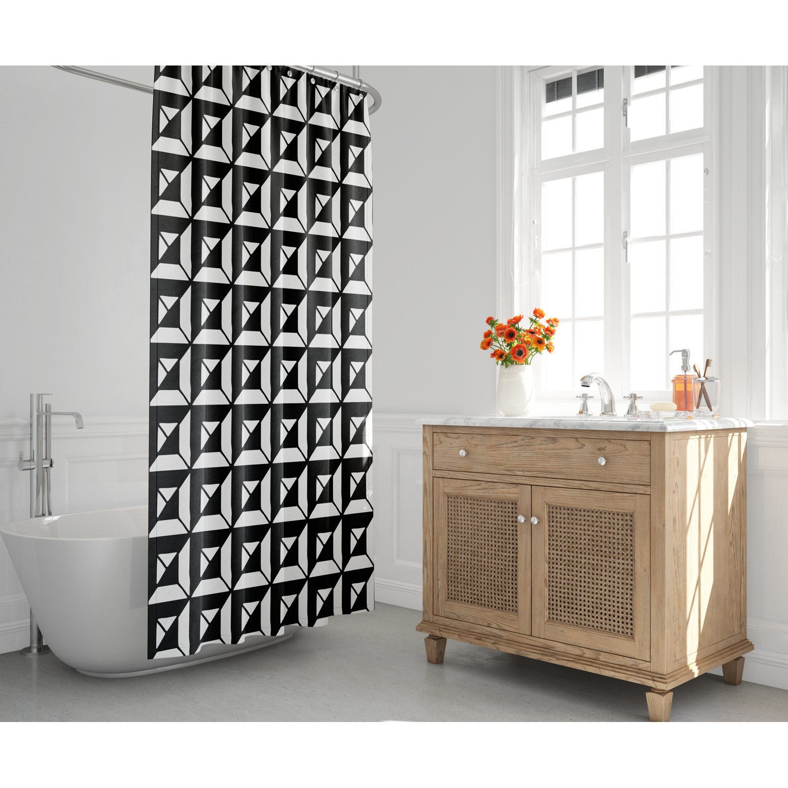 Polyester Shower Curtain, Black