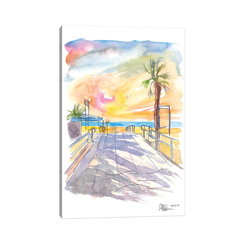 Summer Vibes At The Italian Adria Beach by Markus & Martina Bleichner - Wrapped Canvas Painting, 20.32 cm H x 30.48 cm W