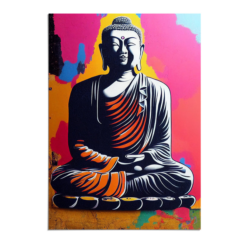 Colourful Buddha No.2 - Wall Art, 42cm H x 29.7cm W, Paper