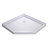  DreamLine Prism Lux 42 inch D x 42 inch W x 74 3/4 inch H Frameless Neo-Angle Hinged Shower Enclosure in Brushed Nickel with White Shower Base Kit-131239006-131239003-131239005