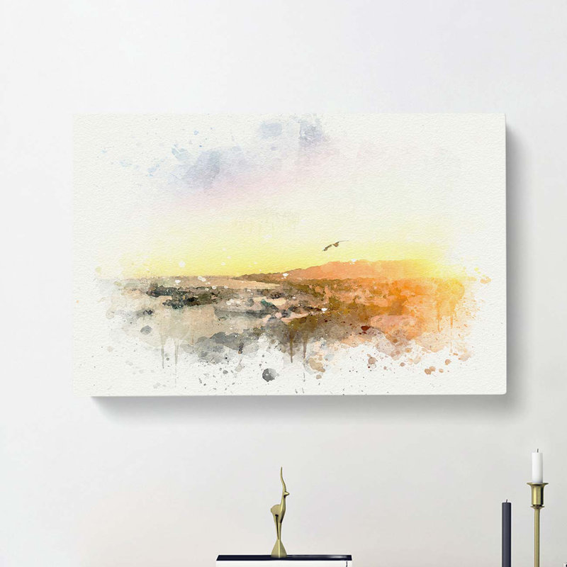Malaga Skyline In Spain In Abstract - Wrapped Canvas, 50cm H x 76cm W x 3cm D