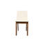 Ensemble de salle à manger 5 pièces peu encombrant avec table en bois d'hévéa brun classique et chaises rembourrées beiges pour coin-cuisine