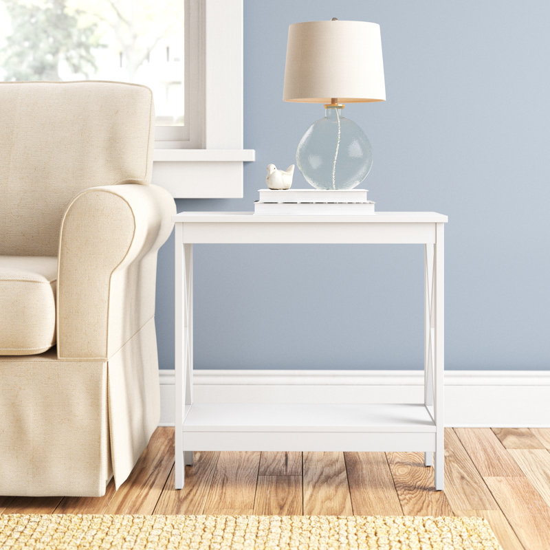 Table de bout avec rangement, Blanc