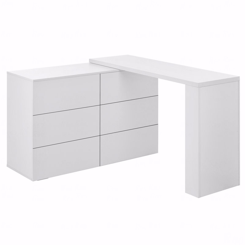 Armoire, six compartiments de rangement à tiroirs, tiroirs, bureau amovible, trois, table multifonctionnelle à pompe blanche