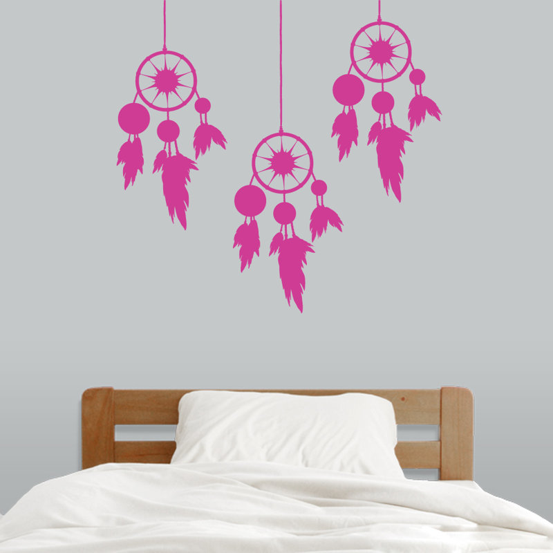 Décalcomanie murale de pièges de rêve, Rose vif