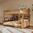 Full XL over Queen Bunk Bed with Integrated Shelving, Color-Changing Lights and Pegboard-608489220