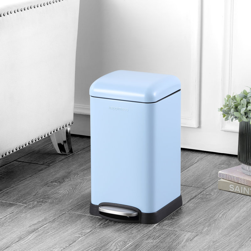 Poubelle à pédale Betty Retro Steel, Marée, bleu piscine, 3,2 gallons