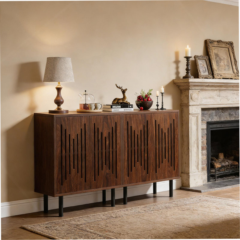 Rustic Cabinet,Set Of 2 Storage Cabinet,Classic Sideboard Cabinet