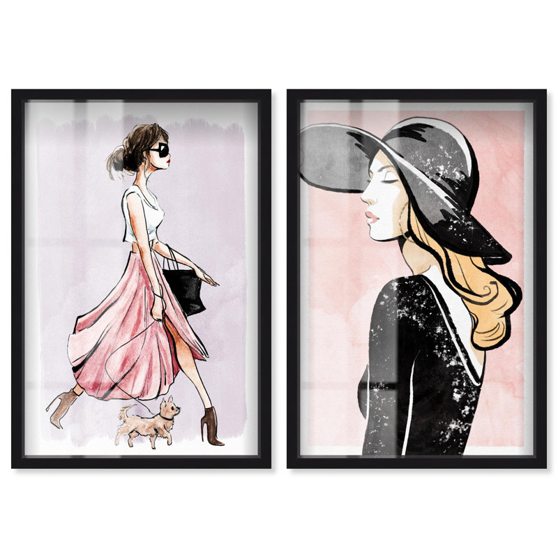 «Parisian Blush Glam Set Shadowbox» par Art Remedy, Noir, H 16 po x l 11 po