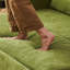 Canapé-lit modulaire en velours vert avec tiroirs avec rangement-117043173