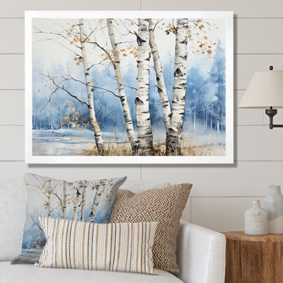 «White Birch Trees Forest Winter Scenery II», reproduction sur toile
