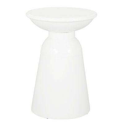 Table de bout d'extérieur en métal - grande, moderne et chic, blanche, fer, 14,68 po X 20,71 po, sans assemblage