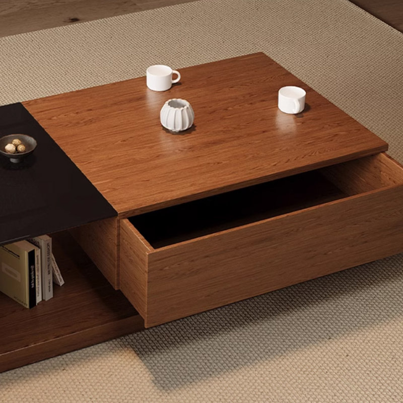 Table basse simple en bois massif au design rétro, H 13,77 po x L 51,18 po x l 27,55 po
