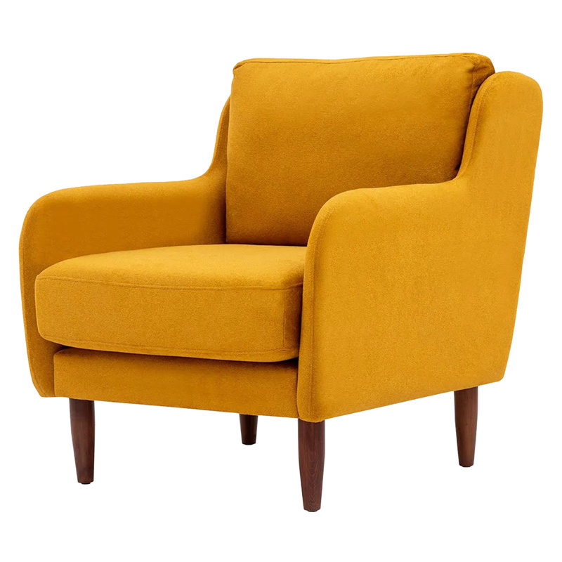 Upholstered Armchair, Yellow Polypropylene/Olefin