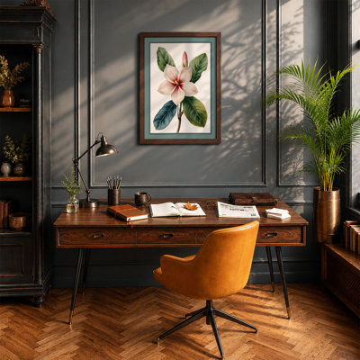 Striped Bloom Botanical - Framed Print