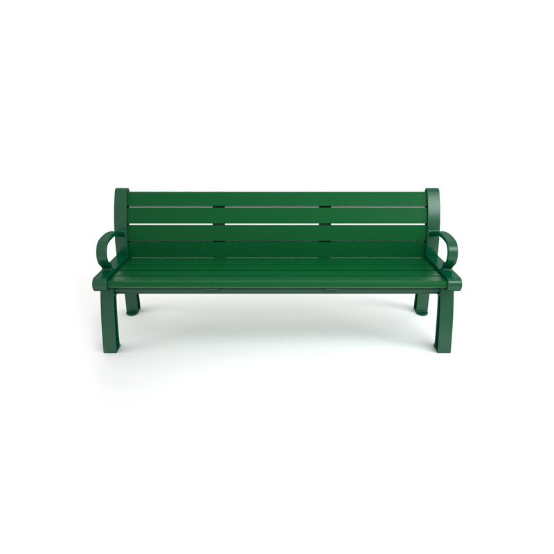Banc de parc en plastique recyclé Heritage, 6 pi, Vert, Vert