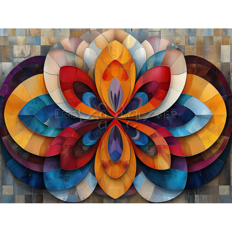 Tapis de bain géométrique à motif abstrait bohème, L 17 po x L 24 po